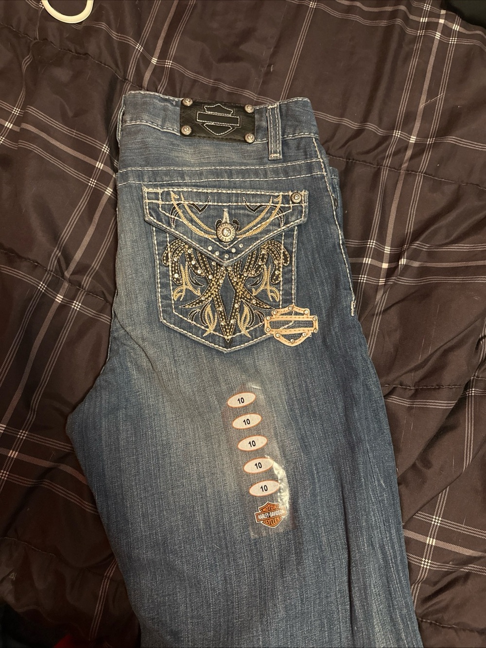 Harley-Davidson Blue Embroidered Pocket Women’s Jeans